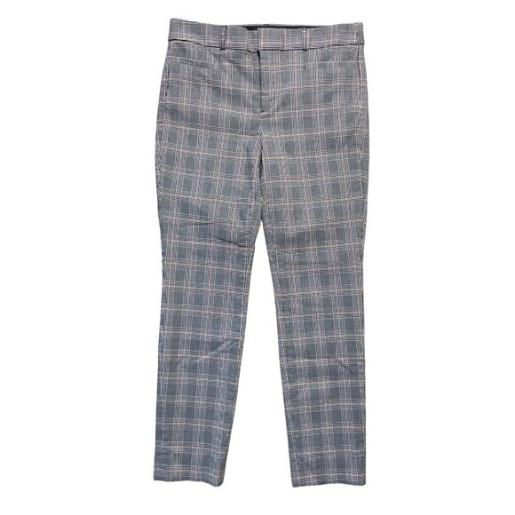 Banana Republic Sloan Pants Womens 4‎ Grey Plaid Slim Ankle Stretch - Picture 1 of 10